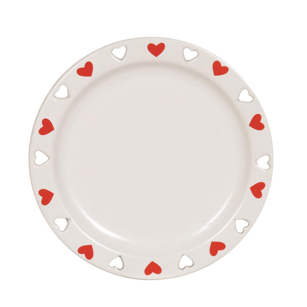 Red Heart Ceramic Candle Plate £2.39